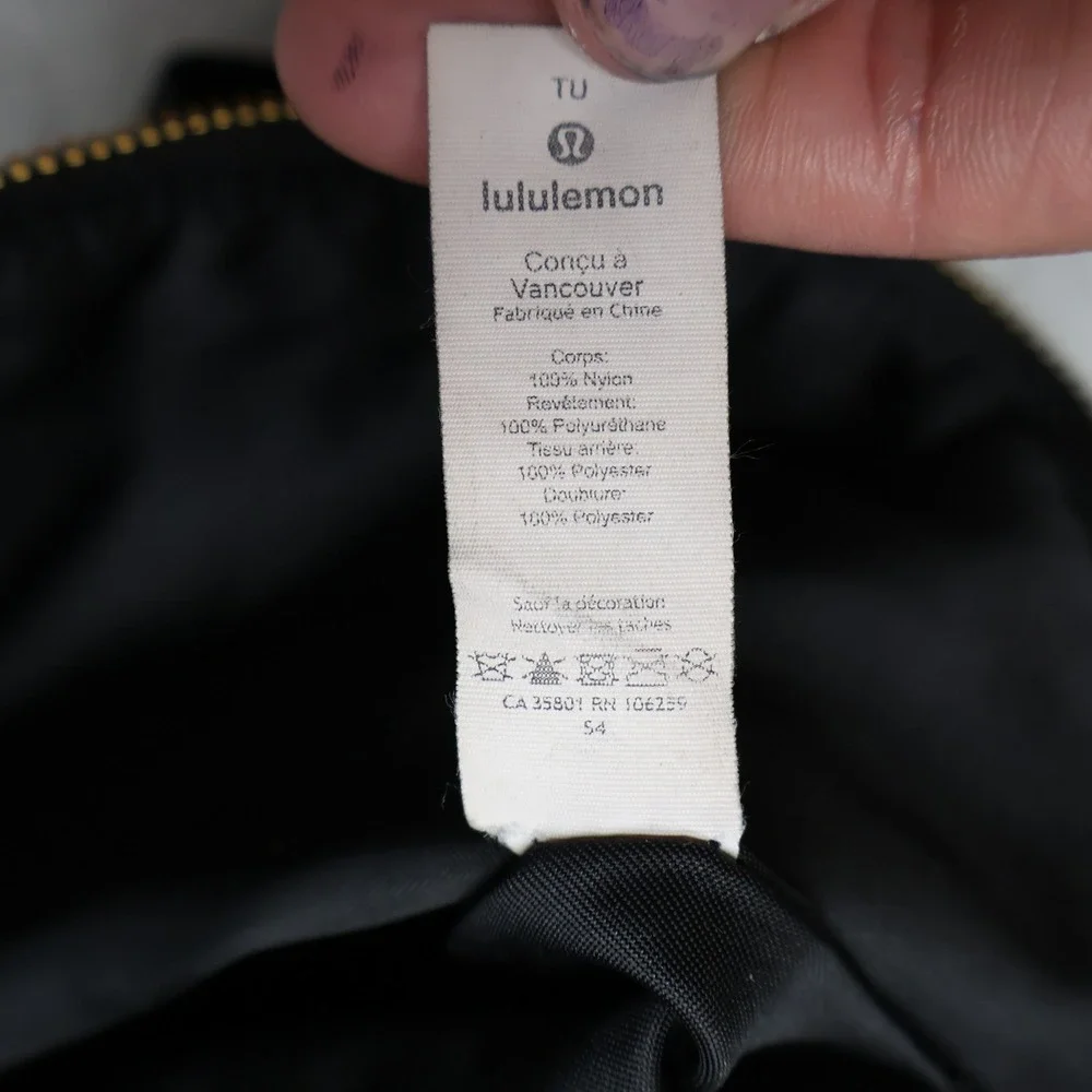 Lululemon Bag Womens OS Black All Night Festival Water Repellant Sling Crossbody